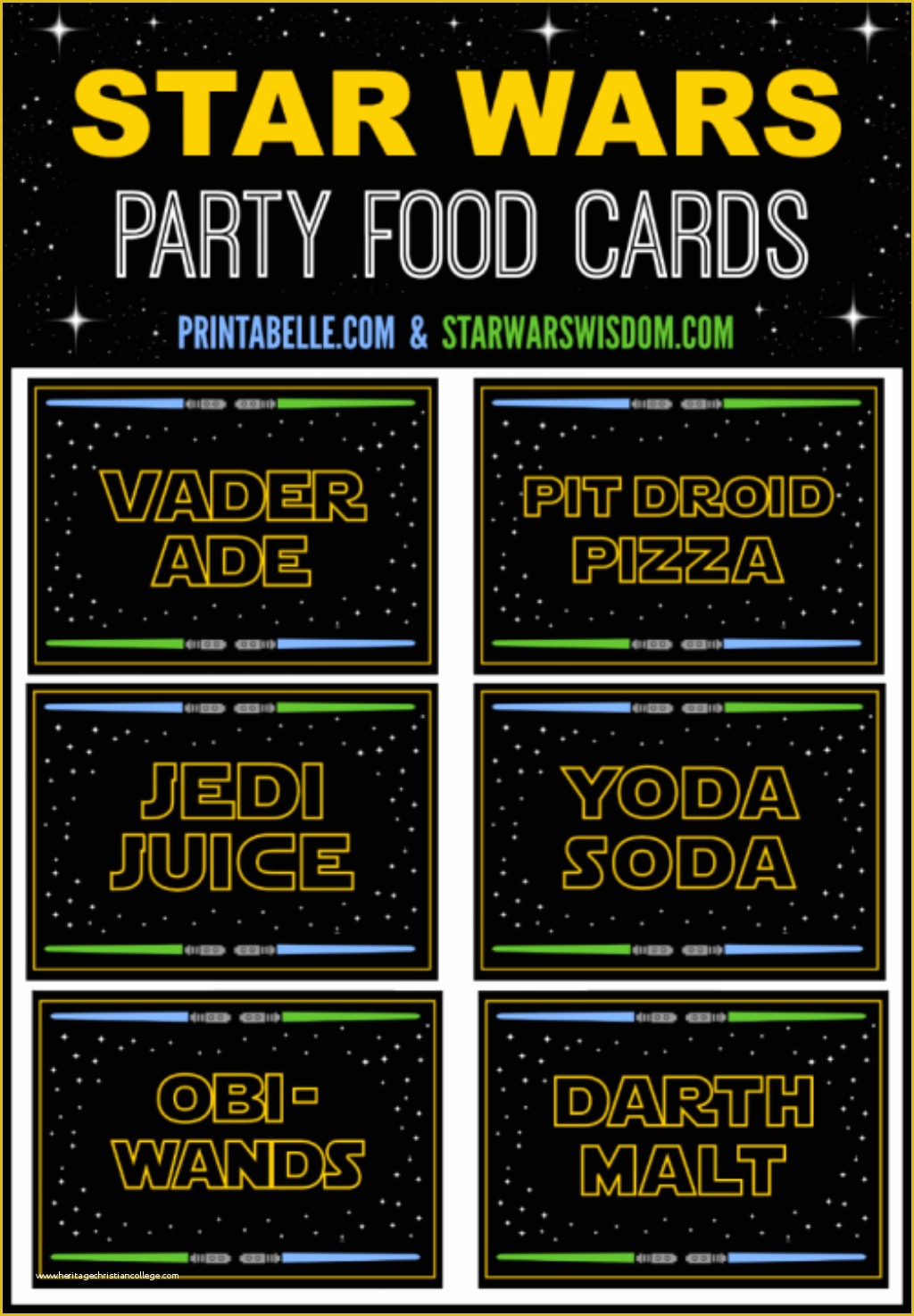 Free Printable Star Wars Food Templates Labels