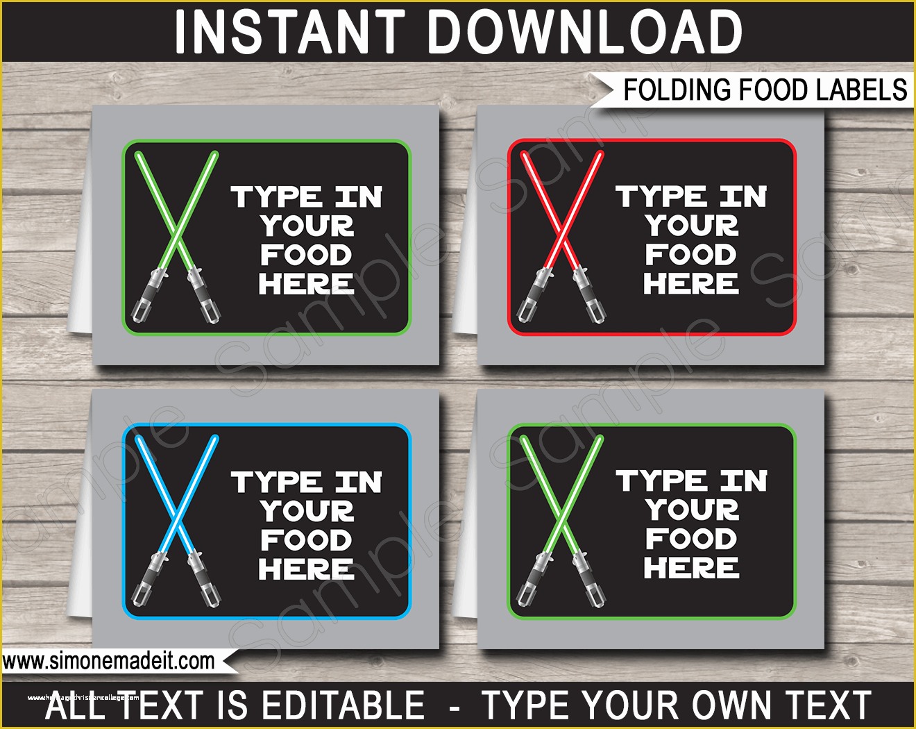 Star Wars Food Labels Template Free Of Star Wars Party Food Labels Place Cards