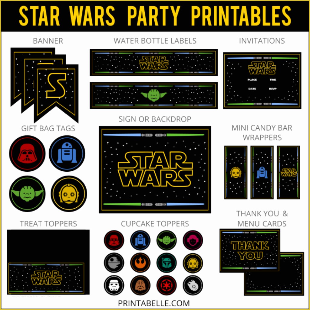 Star Wars Food Labels Template Free Of Star Wars Party Printable Set
