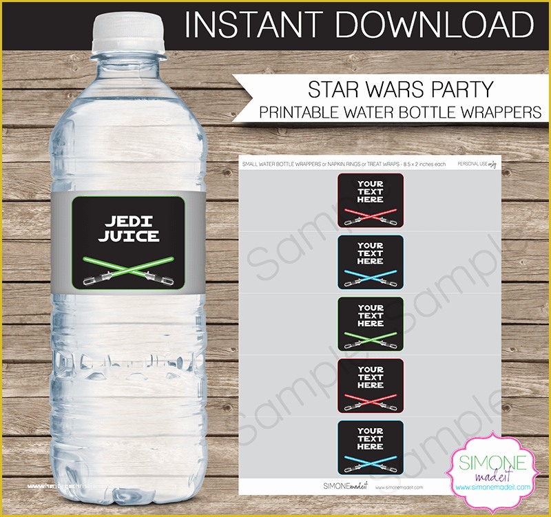 Star Wars Food Labels Template Free Of Star Wars Party Water Bottle Labels