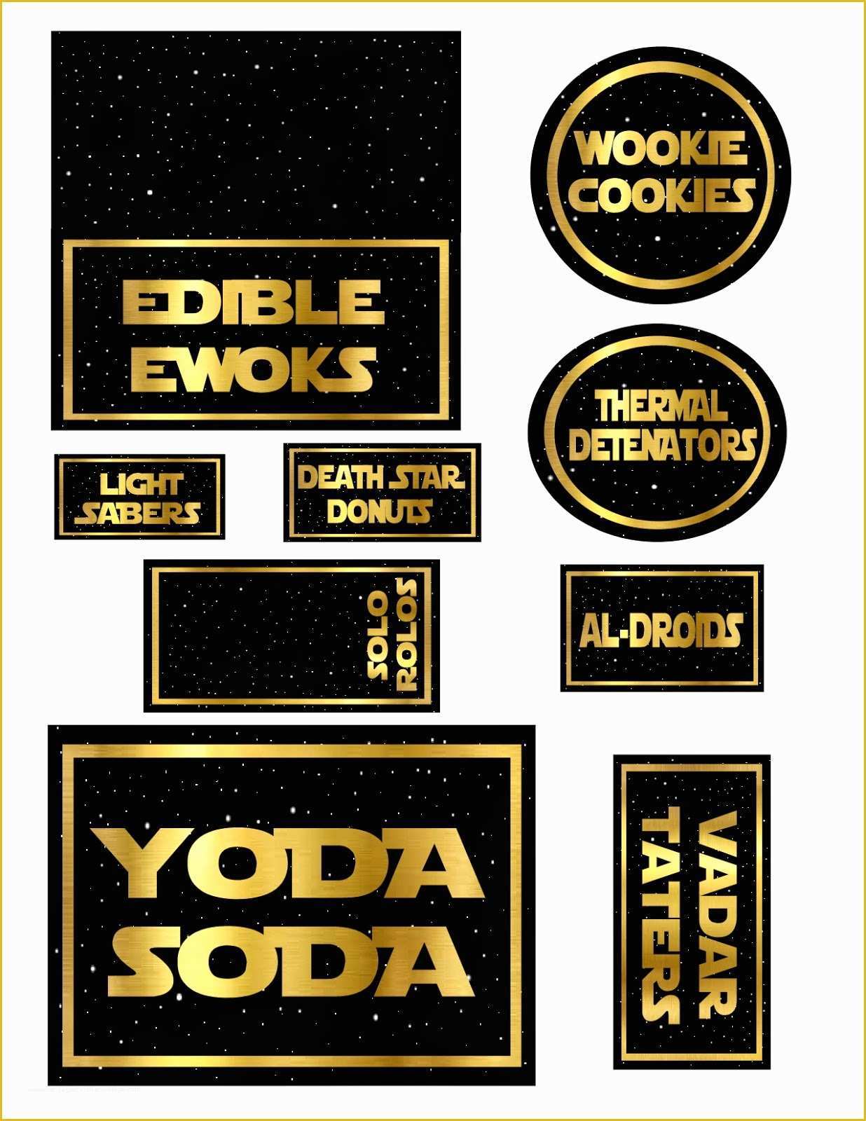 Star Wars Food Labels Template Free Of Teacher Appreciation Star Wars the Red Balloon