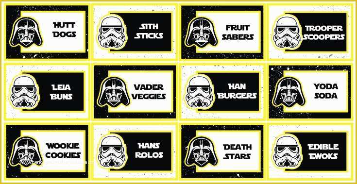 Star Wars Food Labels Template Free Of Ultimate Star Wars Party Guide