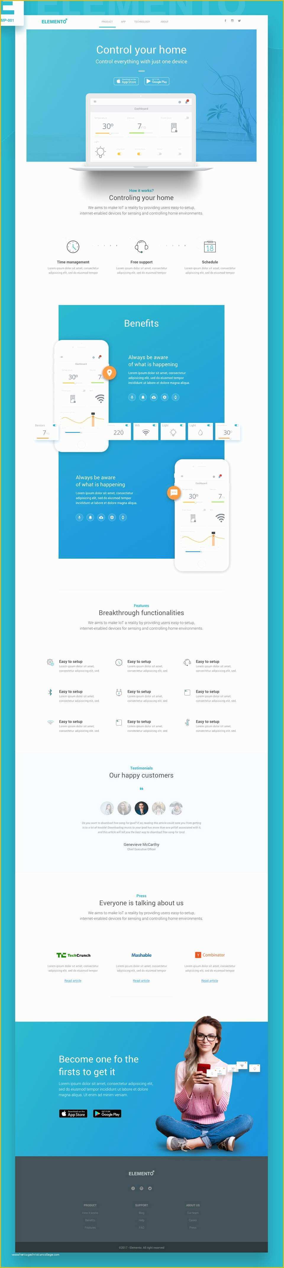 Startup Website Template Free Of Elemento Startup Web Template · Pinspiry