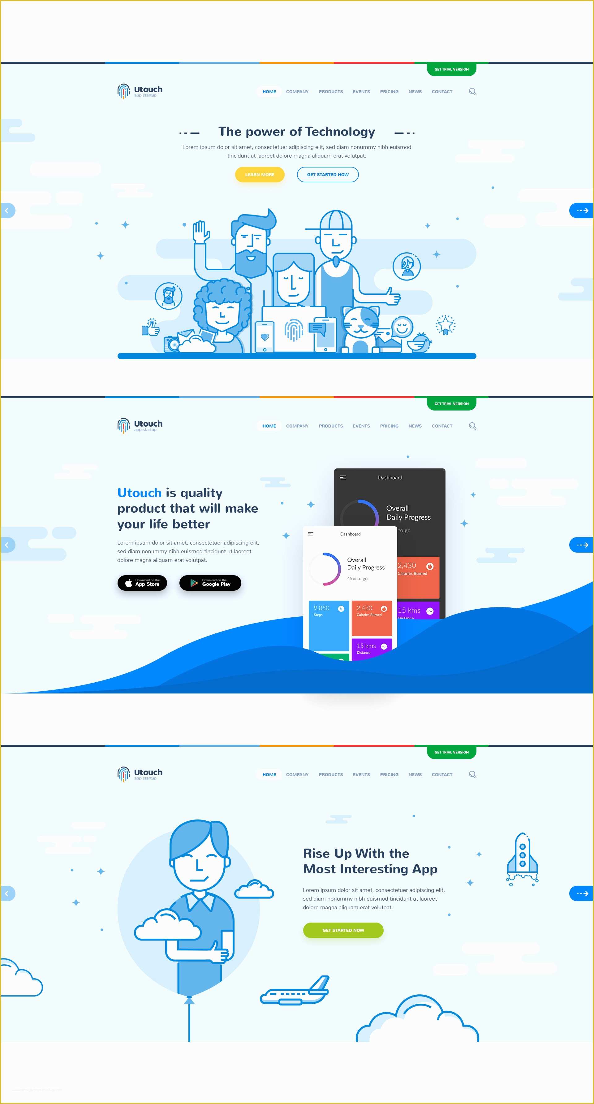 Startup Website Template Free Of Utouch App Startup Website Psd Template by themefire