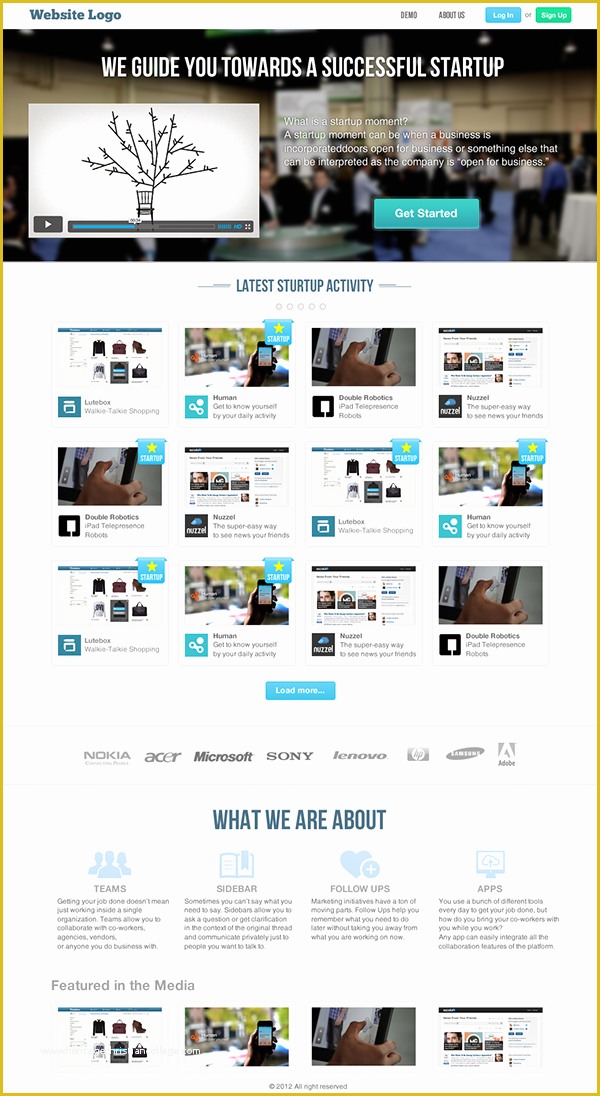 Startup Website Template Free Of Website Template for Startup Business On Behance