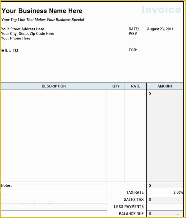 Statement Of Invoices Template Free Of Blank Invoice Statement form