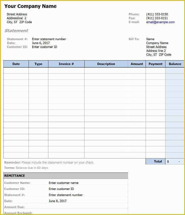 Statement Of Invoices Template Free Of Free Billing Statement Templates