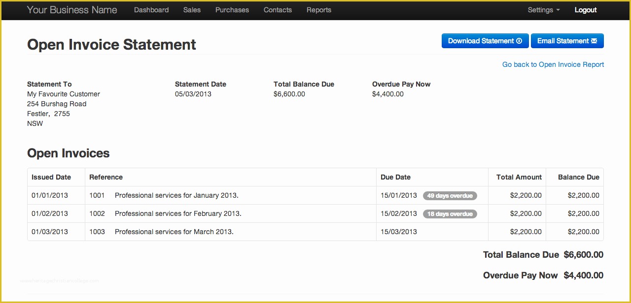 Statement Of Invoices Template Free Of Line Invoicing