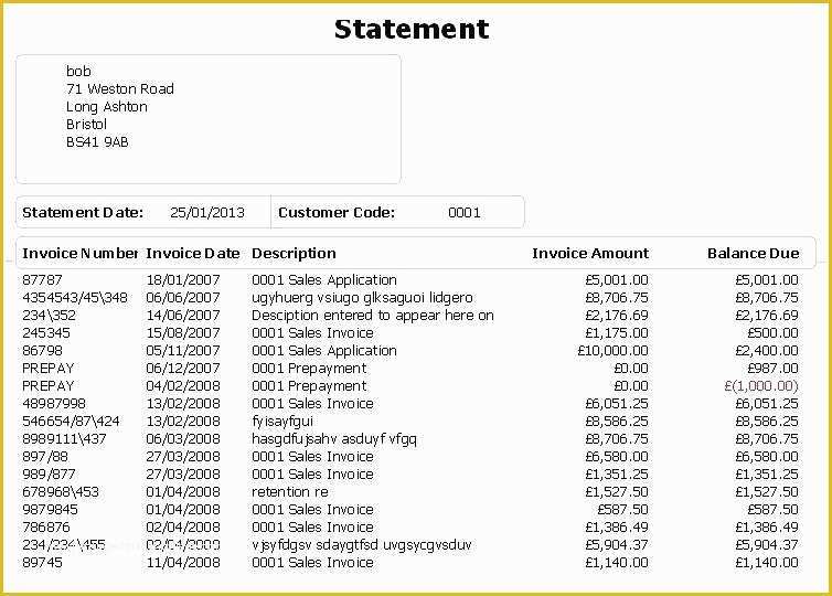 Statement Of Invoices Template Free Of Statement Of Outstanding Invoices Template