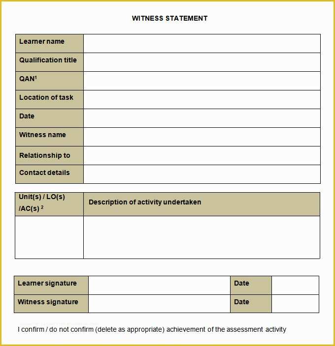 Statement Template Free Download Of 11 Sample Witness Statement Templates Pdf Docs Word