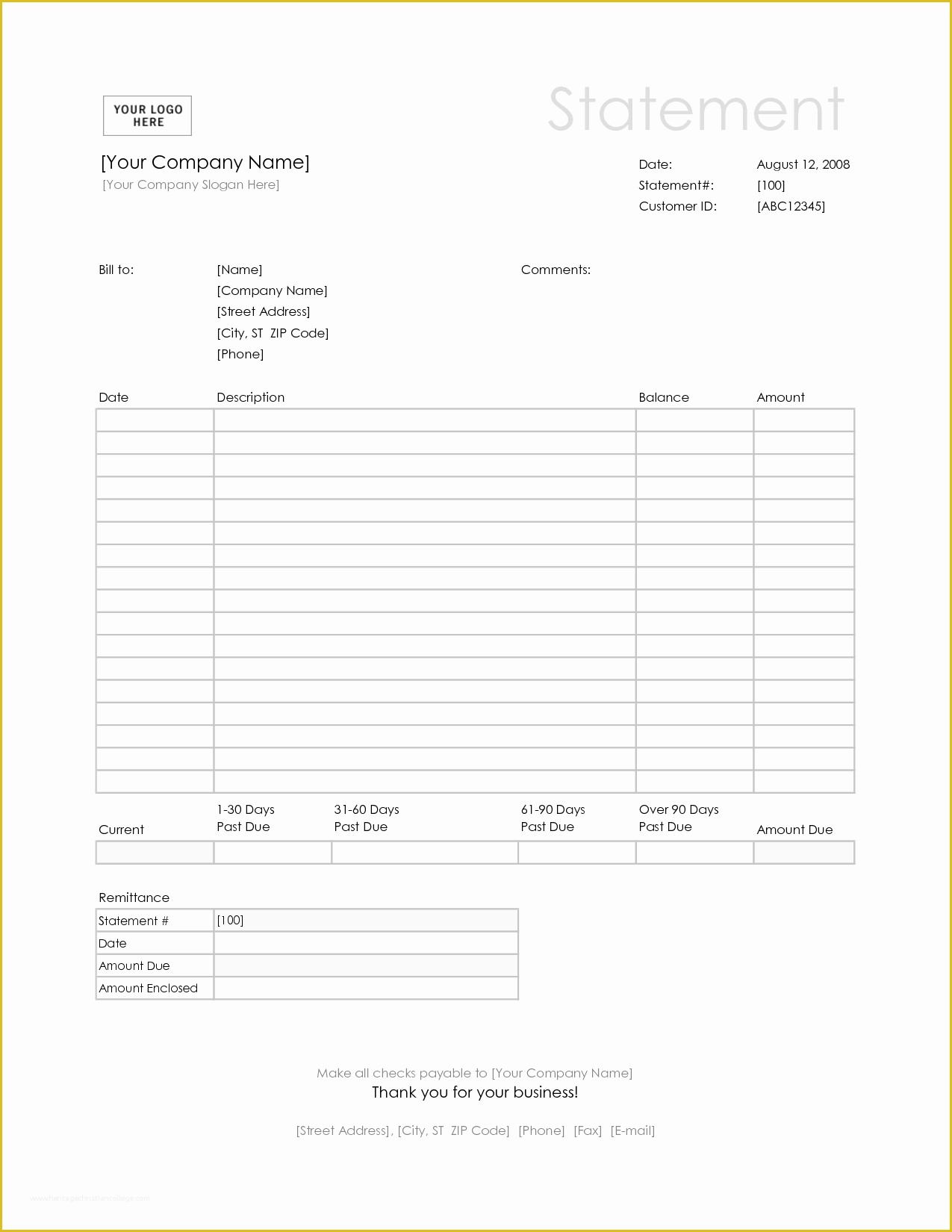 Statement Template Free Download Of Bill Statement Template Mughals