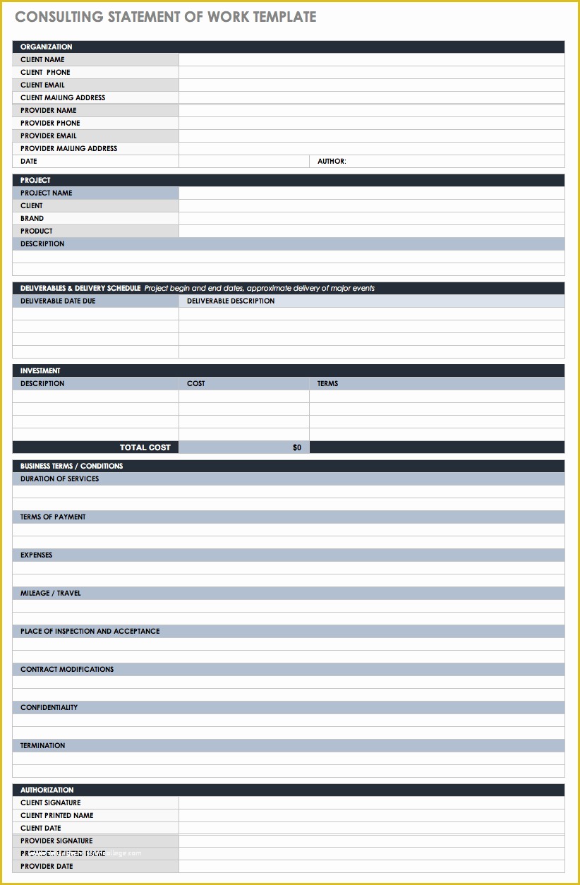 Statement Template Free Download Of Free Statement Of Work Templates Smartsheet