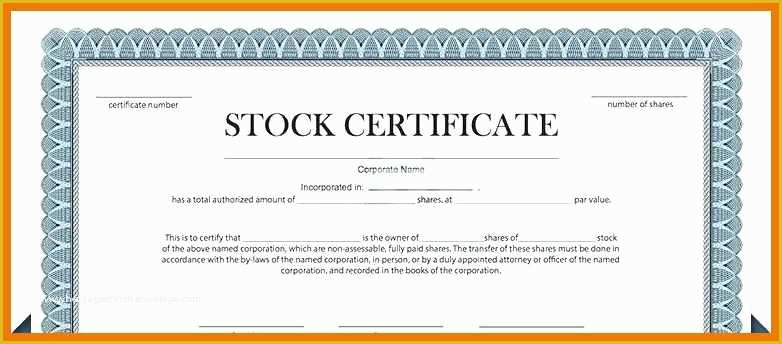 Stock Certificate Template Free Download Of 12 13 Stocks Certificate Samples