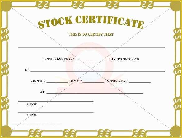 Stock Certificate Template Free Download Of 22 Stock Certificate Templates Word Psd Ai Publisher