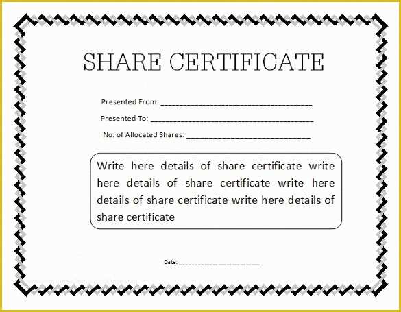 Stock Certificate Template Free Download Of 23 Stock Certificate Templates Psd Vector Eps