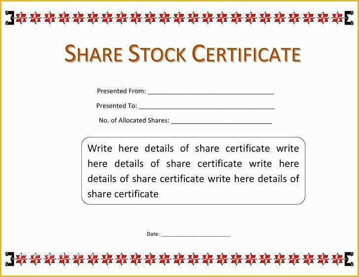 Stock Certificate Template Free Download Of 25 Stock Certificate Template Free Download