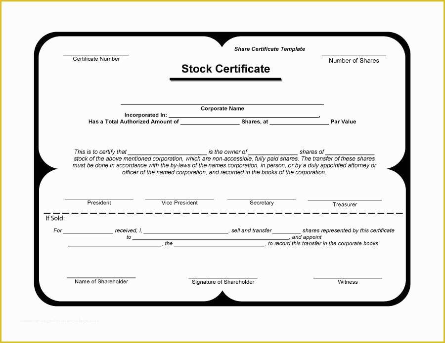Stock Certificate Template Free Download Of 41 Free Stock Certificate Templates Word Pdf Free