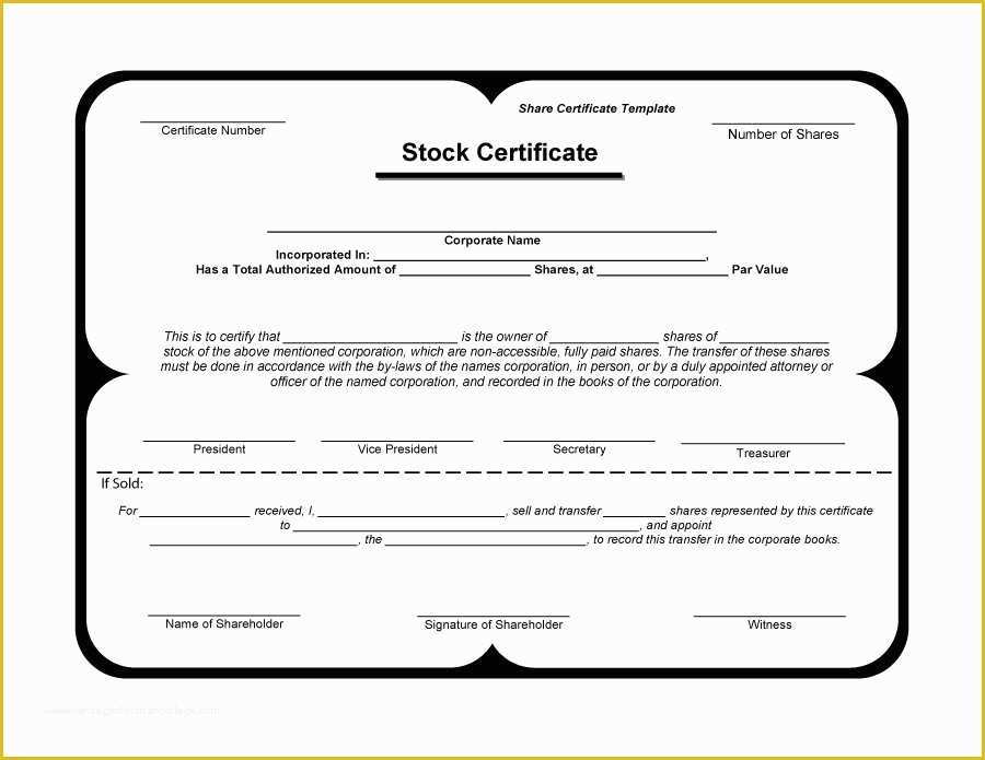 Stock Certificate Template Free Download Of 41 Free Stock Certificate Templates Word Pdf Free