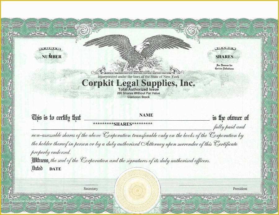 Stock Certificate Template Free Download Of 41 Free Stock Certificate Templates Word Pdf Free