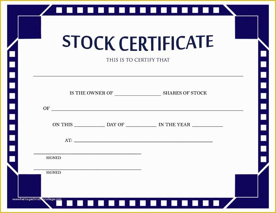 Stock Certificate Template Free Download Of 41 Free Stock Certificate Templates Word Pdf Free
