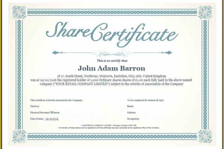Free Stock Certificate Template Download