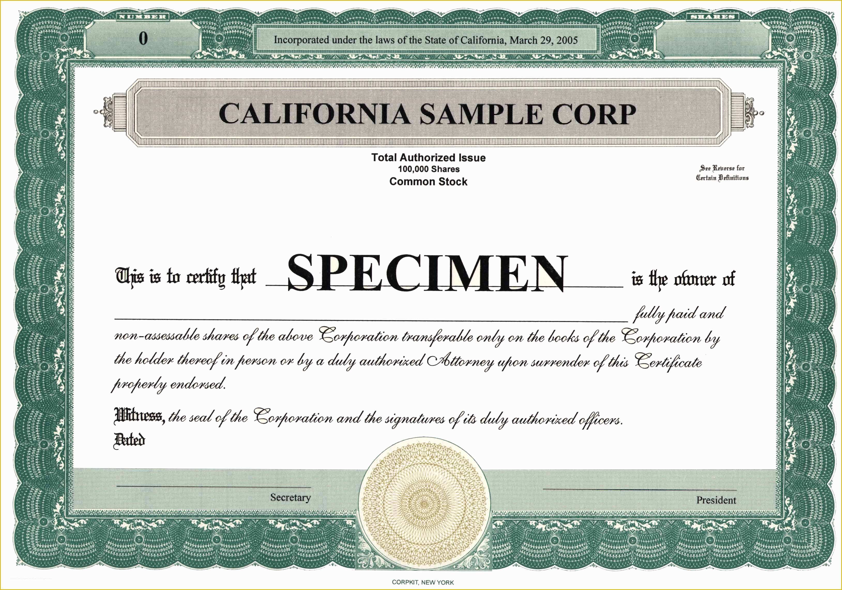 Stock Certificate Template Free Download Of Blank Free Mon Stock Certificate Template Microsoft