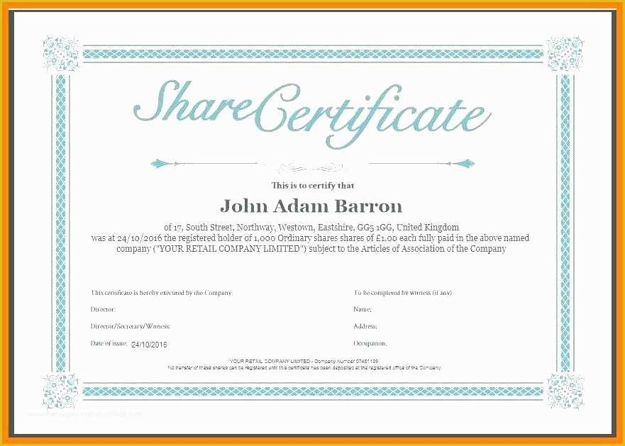 Stock Certificate Template Free Download Of Holder Certificate Template Template Register