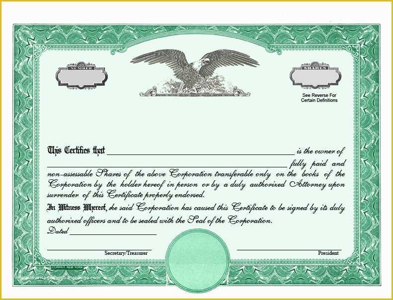 Stock Certificate Template Free Download Of Stock Certificate Designs