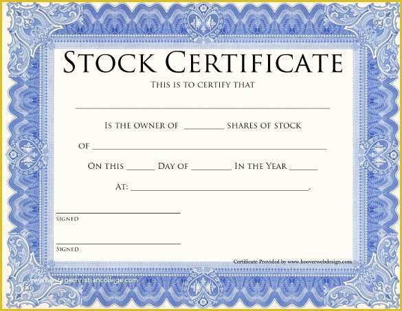 Stock Certificate Template Free Download Of Word and Vector Certificate Template