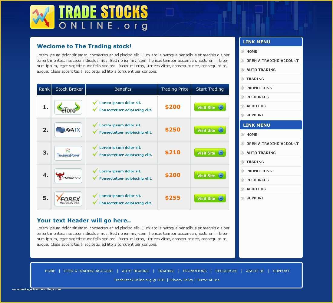 Stock Market Website Template Free Of Best Online Trading Broker Uk