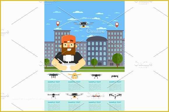 Stock Market Website Template Free Of Drone Aircraft Website Template with Flying Robot