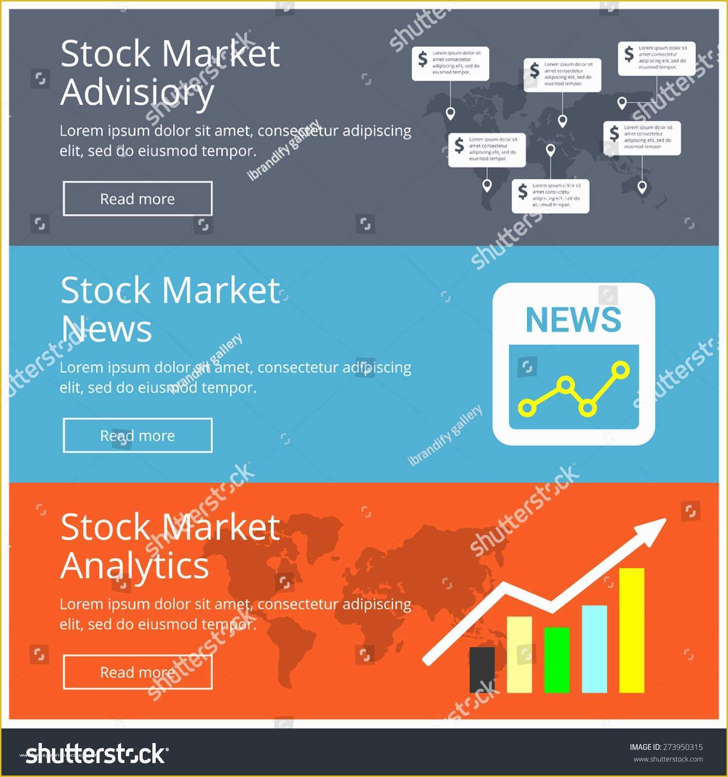 Stock Market Website Template Free Of Flat Design Concepts Stock Market News Stock Vector