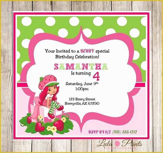 Strawberry Shortcake Invitation Template Free Download Of 40th Birthday Ideas Strawberry Shortcake Birthday