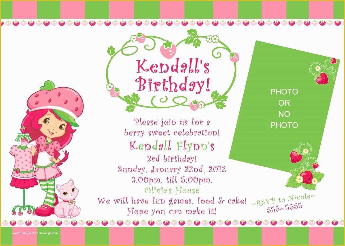 Strawberry Shortcake Invitation Template Free Download Of 40th Birthday Ideas Strawberry Shortcake Birthday