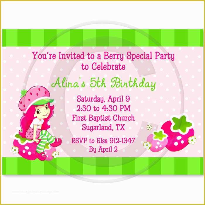 Strawberry Shortcake Invitation Template Free Download Of Free Printable Strawberry Shortcake Personalized Birthday