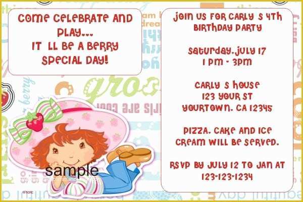 Strawberry Shortcake Invitation Template Free Download Of Free Strawberry Shortcake Invitation