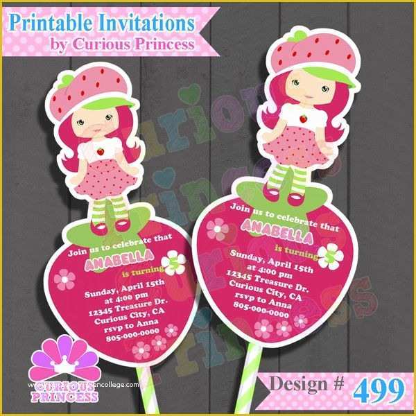 Strawberry Shortcake Invitation Template Free Download Of Printable Strawberry Shortcake Invitations