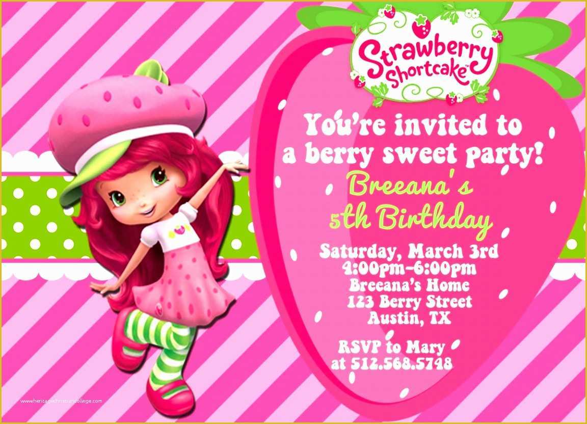 Strawberry Shortcake Invitation Template Free Download Of Strawberry Shortcake Birthday Invitation Templates Free