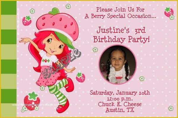 Strawberry Shortcake Invitation Template Free Download Of Strawberry Shortcake Birthday Invitations Get these