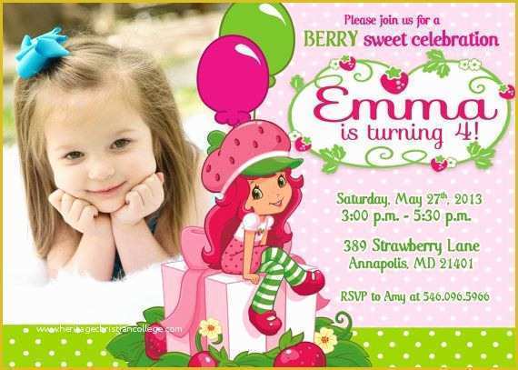 Strawberry Shortcake Invitation Template Free Download Of Strawberry Shortcake Birthday Invitations Strawberry