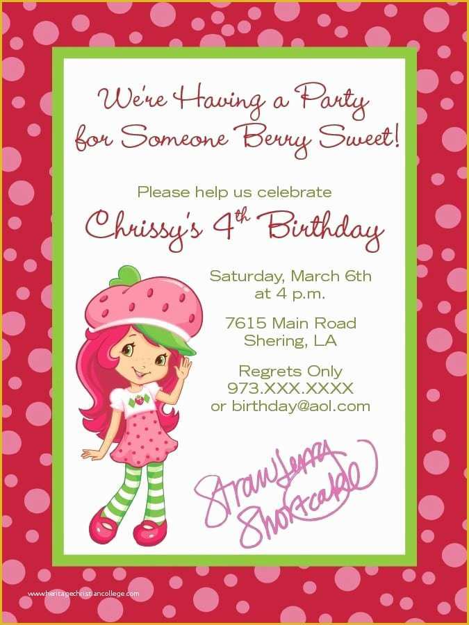 Strawberry Shortcake Invitation Template Free Download Of Strawberry Shortcake Free Invitation