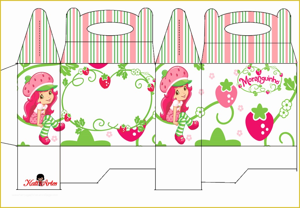 Strawberry Shortcake Invitation Template Free Download Of Strawberry Shortcake Free Printable Lunch Box