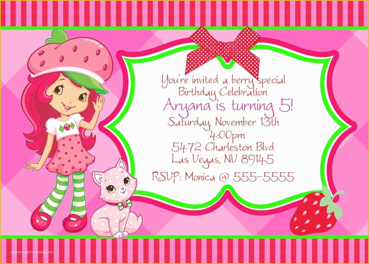 Strawberry Shortcake Invitation Template Free Download Of Strawberry Shortcake Invitation Free