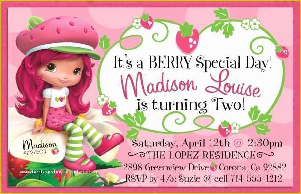 Strawberry Shortcake Invitation Template Free Download Of Strawberry Shortcake Invitation Free