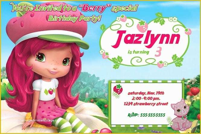 Strawberry Shortcake Invitation Template Free Download Of Strawberry Shortcake Invitation Free Template