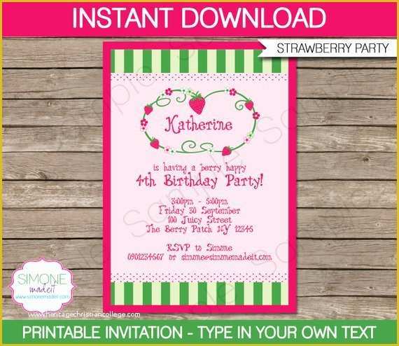 Strawberry Shortcake Invitation Template Free Download Of Strawberry Shortcake Invitation Template Birthday Party