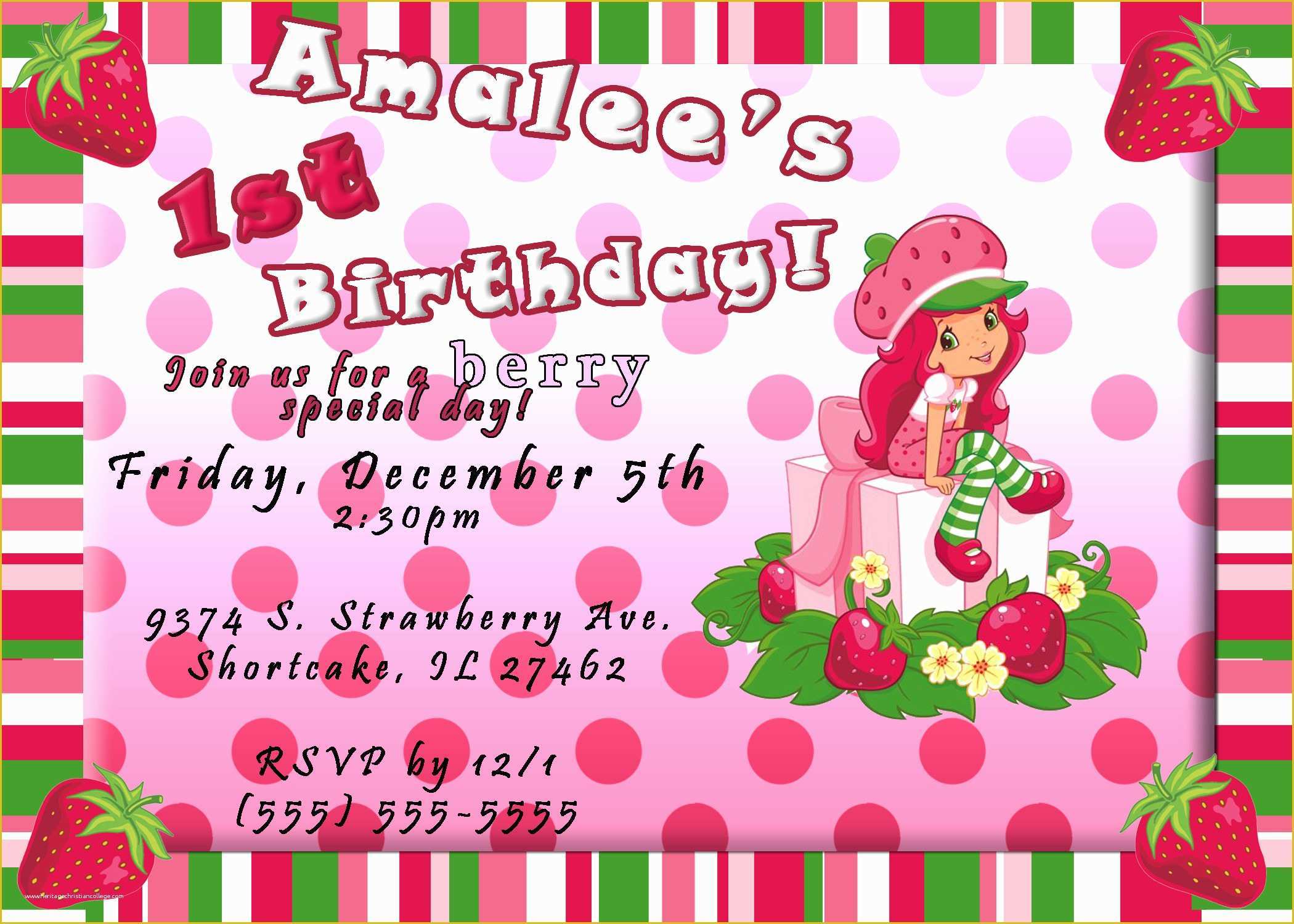 Strawberry Shortcake Invitation Template Free Download Of Strawberry Shortcake Invitation Template Free Download