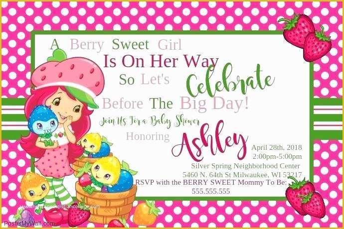 Strawberry Shortcake Invitation Template Free Download Of Strawberry Shortcake Invitations Cafe322