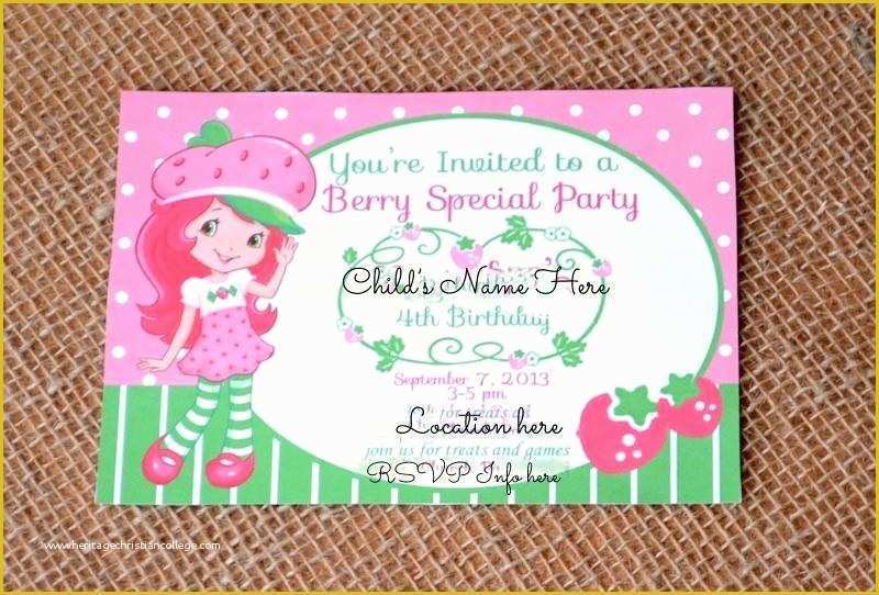 Strawberry Shortcake Invitation Template Free Download Of Strawberry Shortcake Invitations Invitation Template
