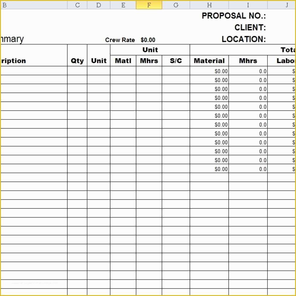 Structural Steel Estimating Template Free Of Structural Steel Takeoff Spreadsheet